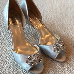 Badgley Mischka Silver Wedding Heels